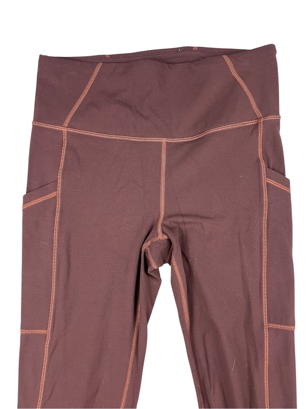 Prana Electa Leggings Womens Small Brown Orange High Waist Functional Pockets - Picture 4 of 12